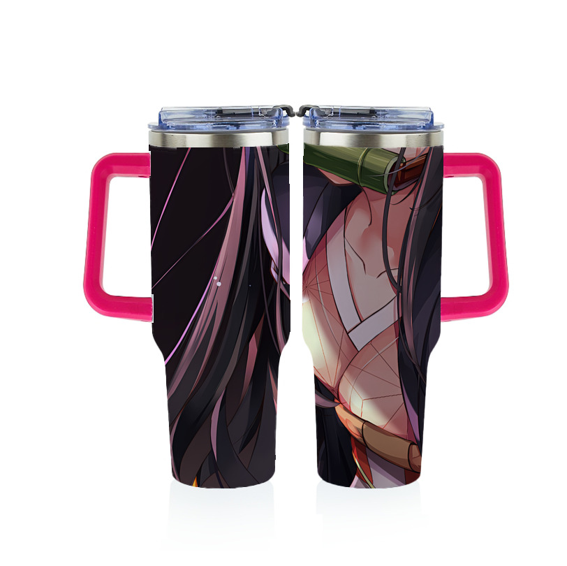 （画像用） 鬼滅の刃（きめつのやいば）竈門 禰󠄀豆子／かまど ねずこ Kamado Nezuko 1200ｍLフルプリント車用タンブラー